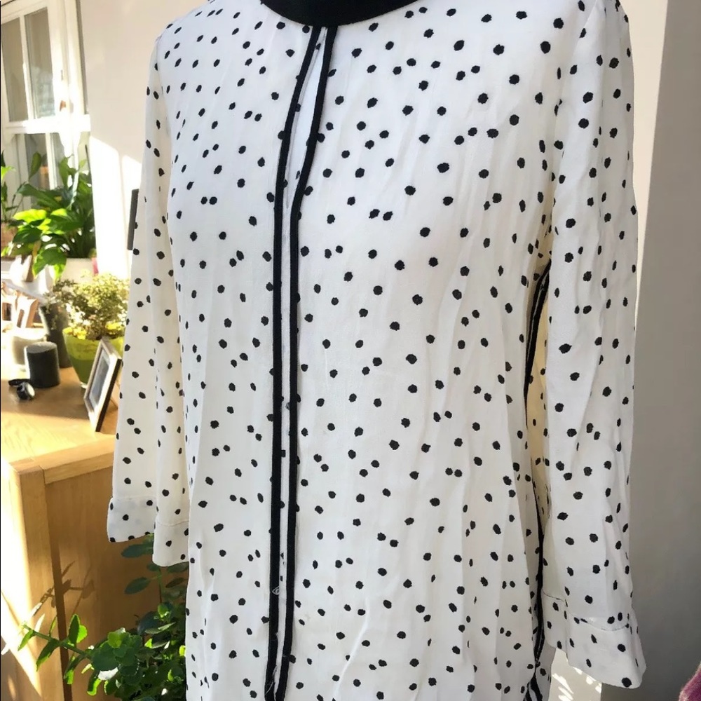 Zara Basic White and Black Polka Dot.